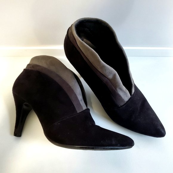 Lillian Black & Gray Booties, Heels, Size 6 - Picture 1 of 4